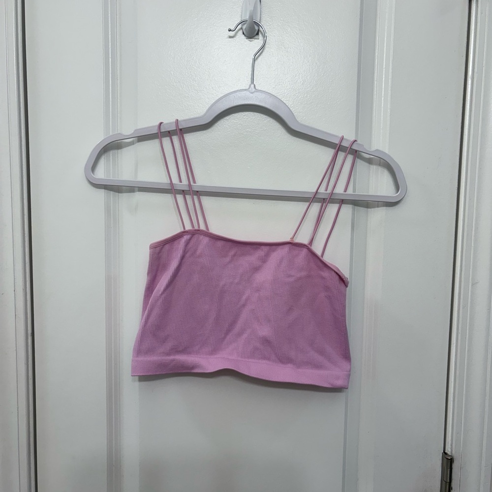 Pink Strappy Crop Top